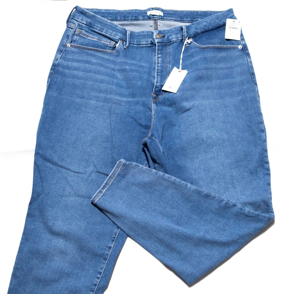 Good American Always Fits Jeans Womens 20-26 Light Wash Stretch Denim NEW